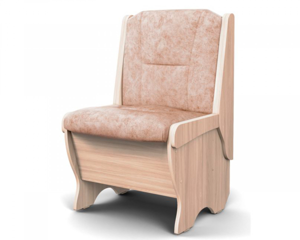 Кухонная скамья "Лотос" малая 550 мм, ясень/велюр латте