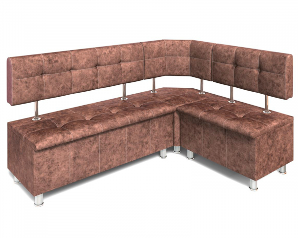Кухонный угловой диван "Торонто", велюр коньяк