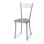 Стул на металлокаркасе "Хлоя", серебро/велюр графит