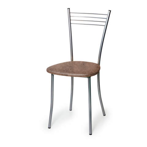 Стул на металлокаркасе "Хлоя", серебро/велюр коньяк