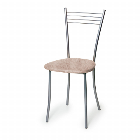 Стул на металлокаркасе "Хлоя", серебро/велюр Латте