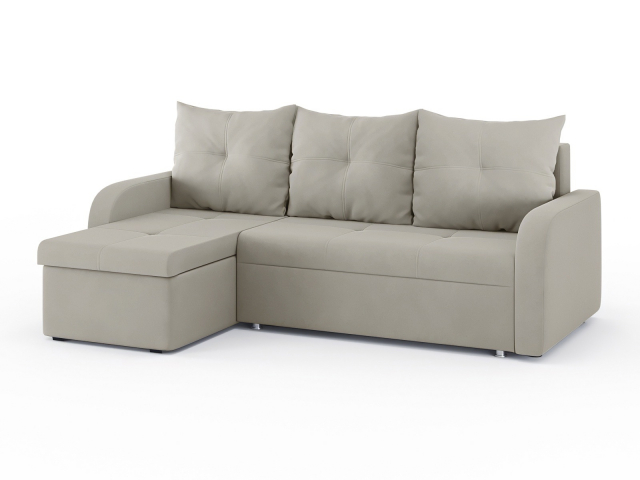 Угловой диван-кровать "Мини Люкс" еврокнижка, велюр Зара Сафари 5.2