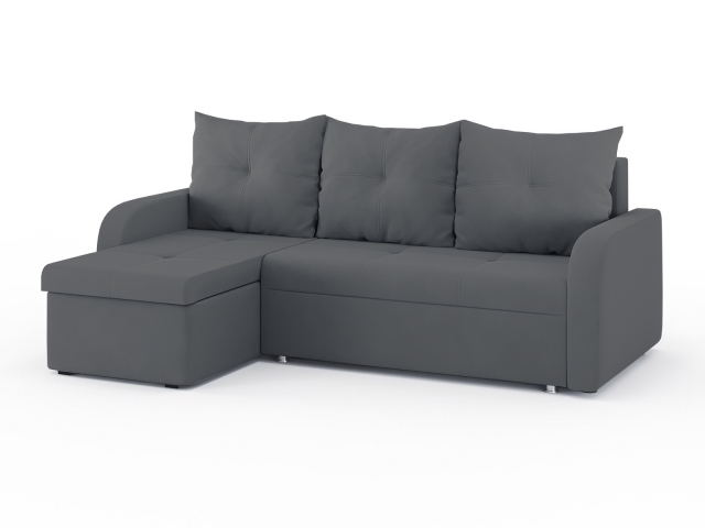 Угловой диван-кровать "Мини Люкс" еврокнижка, велюр Зара Грей 18
