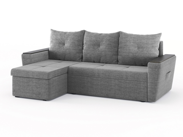 Угловой диван-кровать "Дубай Майами" еврокнижка, рогожка Дрим Грей