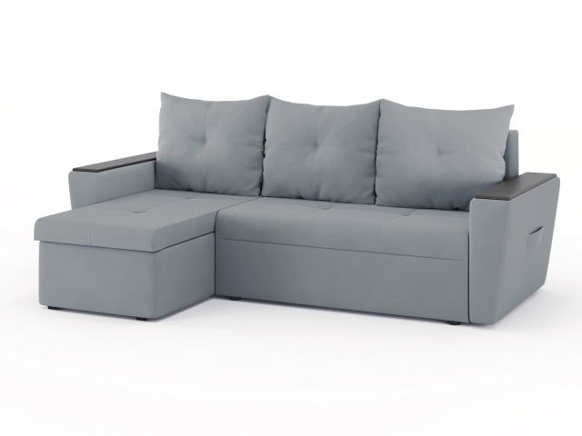 Угловой диван-кровать "Дубай Майами" еврокнижка, велюр Зара Маус 12