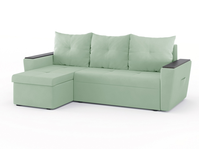 Угловой диван-кровать "Дубай Майами" еврокнижка, велюр Зара Минт 14