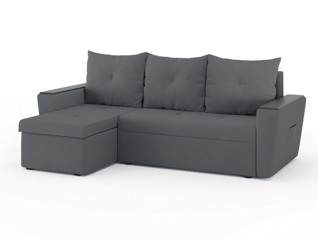 Угловой диван-кровать "Дубай Майами" еврокнижка, велюр Зара Грей 18