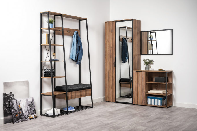 Модульная прихожая "Гранд" дуб крафт табачный/черный