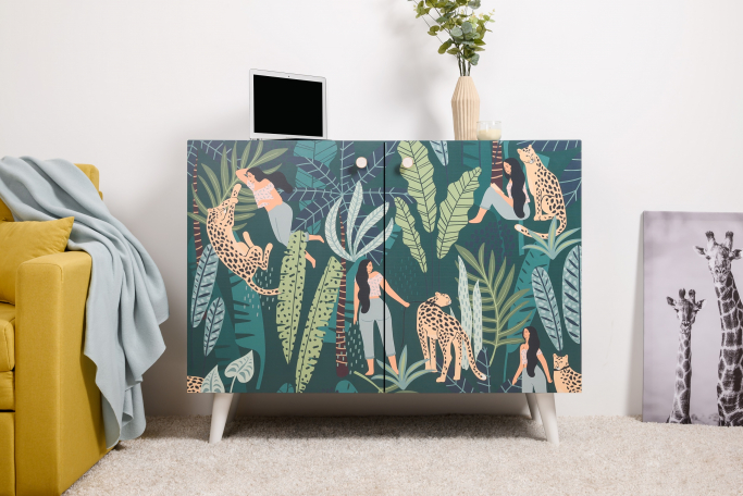 Комод "Либера 16.230.01" бензин, белый шагрень