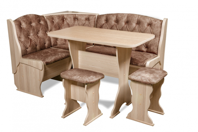 Кухонный набор "Орхидея Люкс" ясень, велюр коньяк