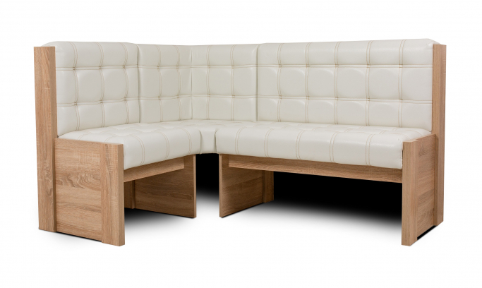 Угловая скамья "Квадро" однотон дуб сонома, борнео милк