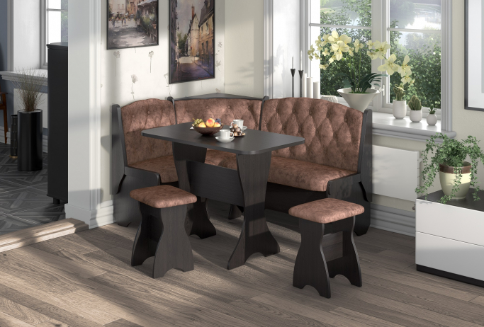 Кухонный набор "Орхидея Люкс" венге, велюр коньяк