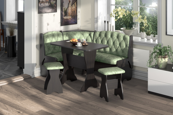 Кухонный набор "Орхидея Люкс" венге, велюр мохито