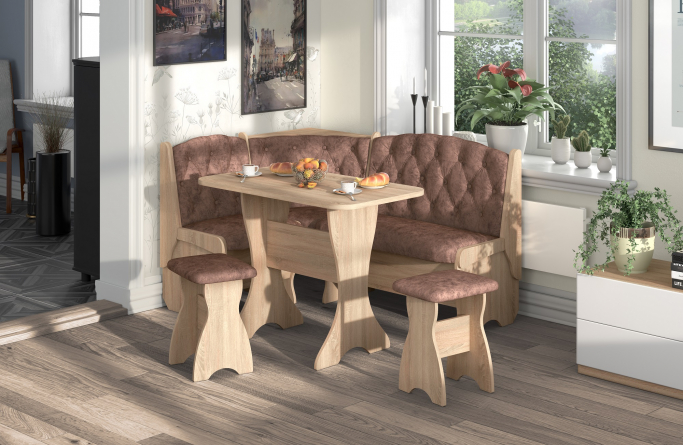 Кухонный набор "Орхидея Люкс" дуб сонома, велюр коньяк