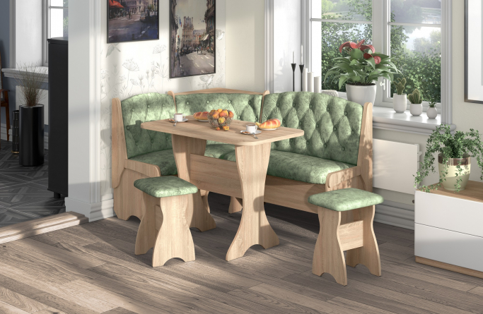 Кухонный набор "Орхидея Люкс" дуб сонома, велюр мохито