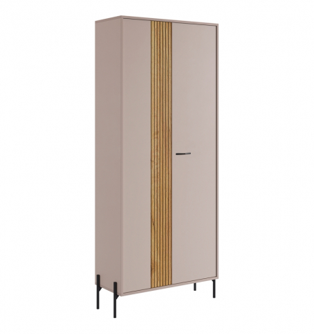 Шкаф двухдверный "Доминика" кашемир/дуб крафт золотой