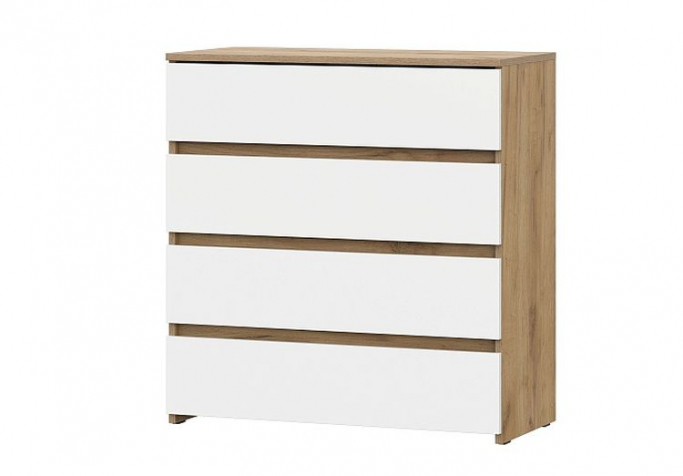 Комод 4 ящика "Некст 1" дуб золотой/белый