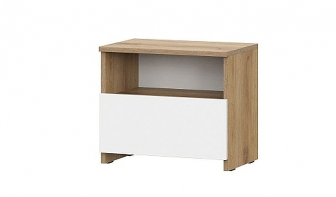 Тумба прикроватная "Некст 1" дуб золотой/белый