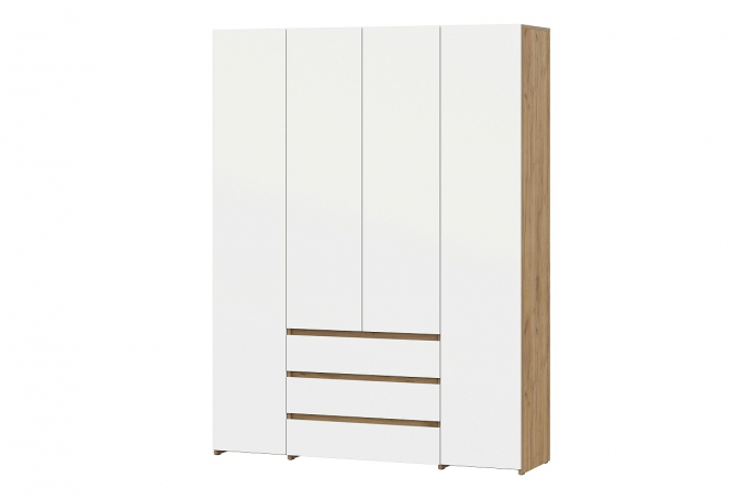 Шкаф четырехстворчатый "Некст 1" дуб золотой/белый