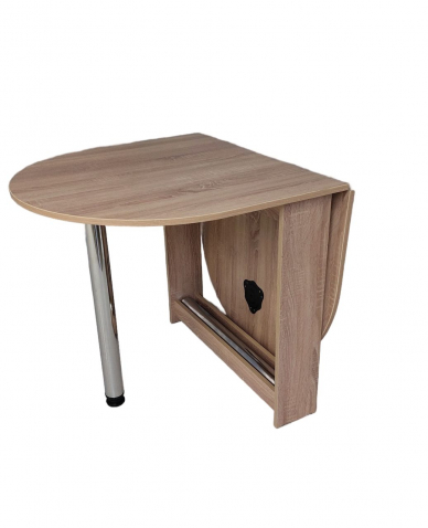 Стол раскладной овальный, дуб Сонома (хром ножка)