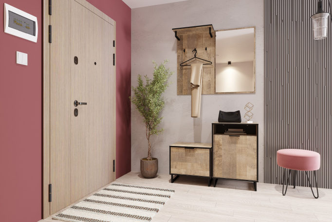 Прихожая "Фолк" комплектация 2 дуб гранж песочный