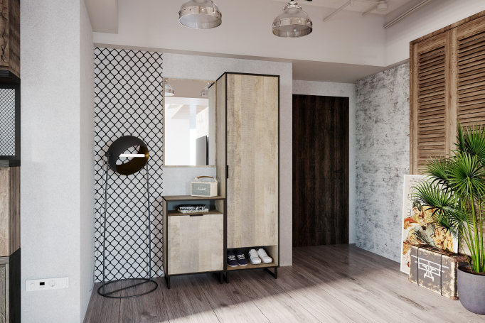 Прихожая "Фолк" комплектация 3 дуб гранж песочный