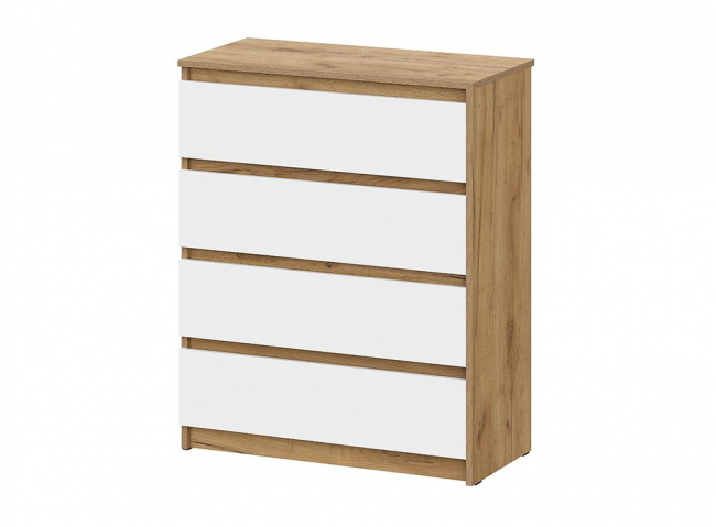 Комод 4 ящика "Денвер" дуб золотой/белый