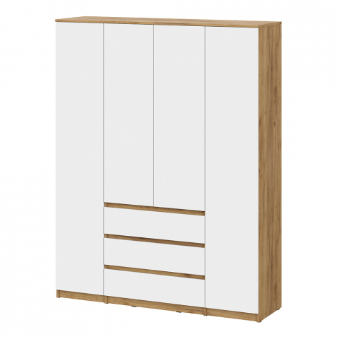 Шкаф четырехстворчатый "Денвер" дуб золотой, белый