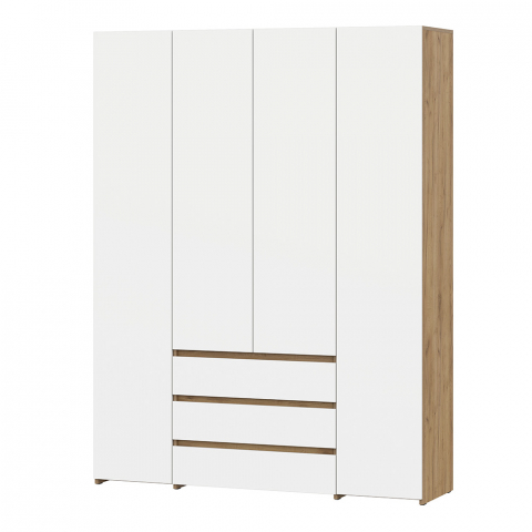 Шкаф четырехстворчатый "Некст 1" дуб золотой/белый