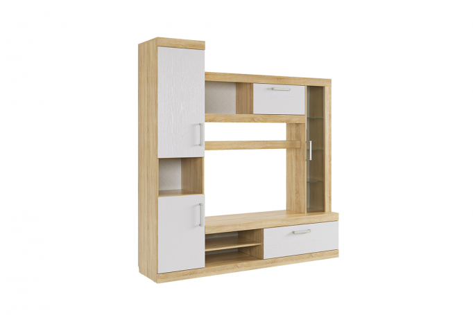 Мини-стенка "Макси" дуб сонома/белое дерево