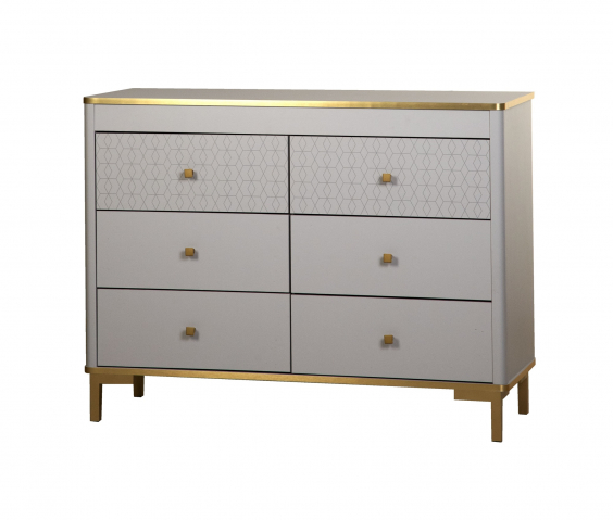 Комод 65.01 "Антре" серый/золото