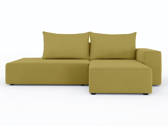 Угловой диван-кровать "Кензо", велюр Зара Yellow (Йеллоу) 44