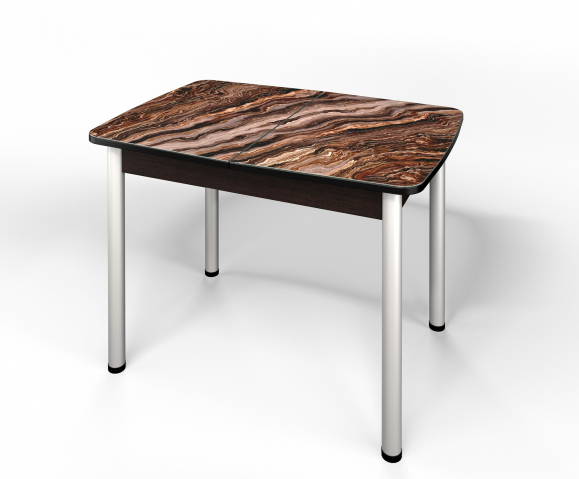 Стол обеденный раздвижной "Флорида" стекло с фотопечатью СМ-8, ЛДСП венге, ножки серебро