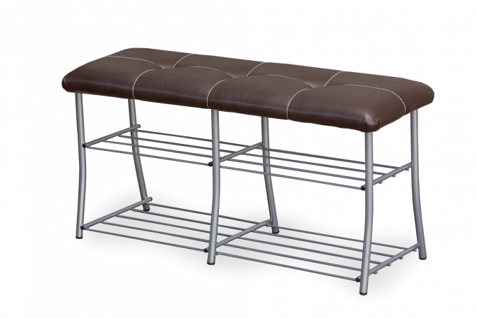 Обувница "МС-7" серебро+лак, борнео умбер