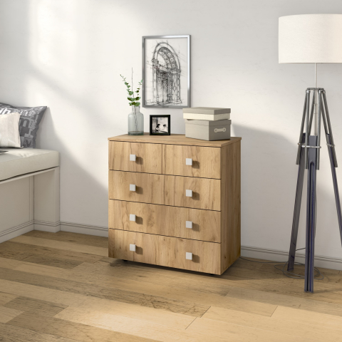 Комод "Лофт-5" дуб крафт золотой