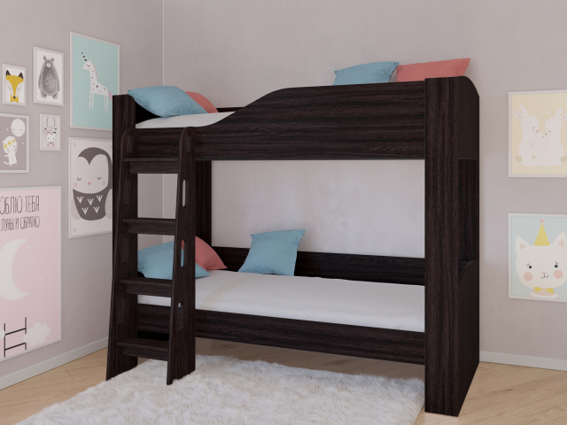 Кровать двухъярусная "Астра 2" без ящика, венге