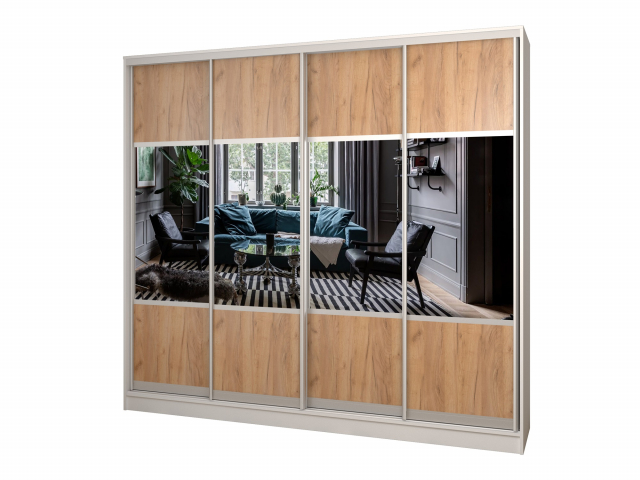 Шкаф-купе "Борнео-4-1" 4-х дверный, компоновка 3