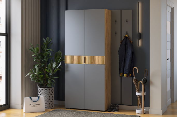 Прихожая "Мебельсон К28" дуб крафт золотой/графит
