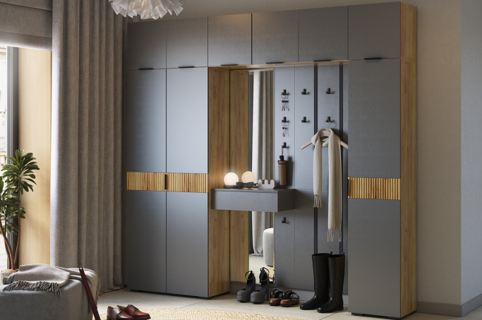 Прихожая "Мебельсон К33" дуб крафт золотой/графит