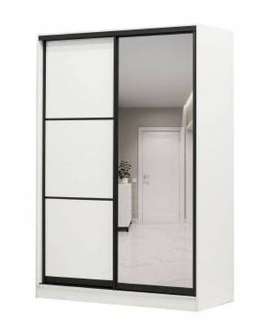 Шкаф-купе 2-х дверный 1540, черный профиль, вариант 4