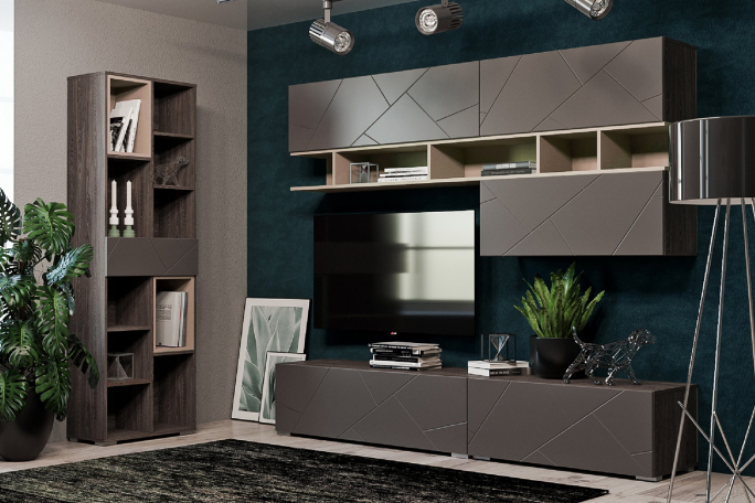 Гостиная "Summit (Саммит)" комплектация 8 капучино, софт графит