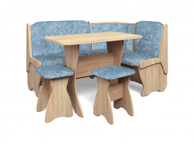 Кухонный набор "Орхидея" однотон, дуб сонома, велюр лагуна