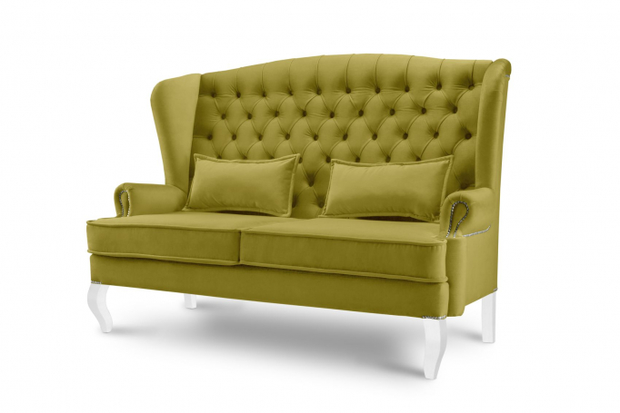 Диван для отдыха "Лорд" велюр горчичный