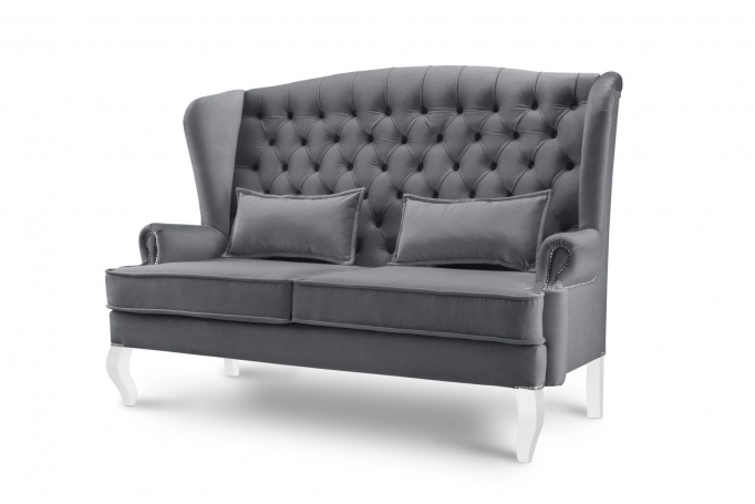 Диван для отдыха "Лорд" велюр серый