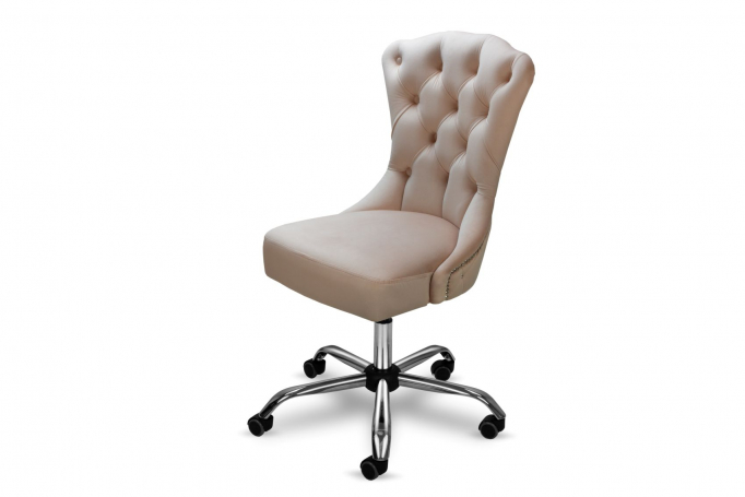 Стул "Милано" компьютерный, велюр кремовый