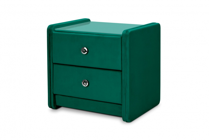 Тумба "Мягкая" велюр изумрудный