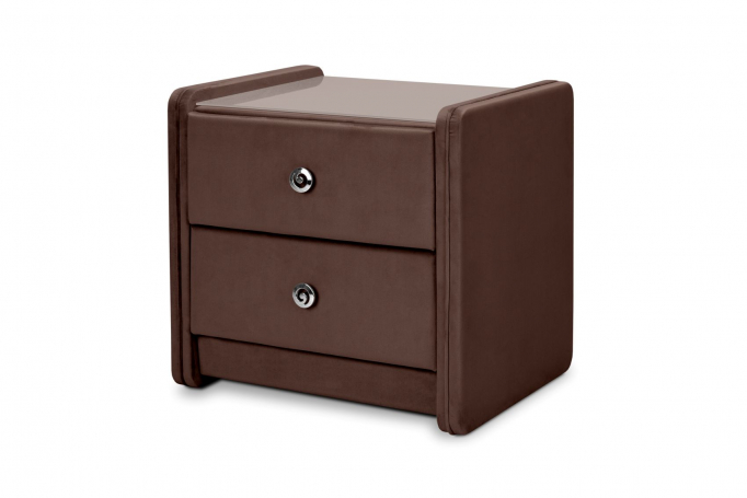 Тумба "Мягкая" велюр коричневый