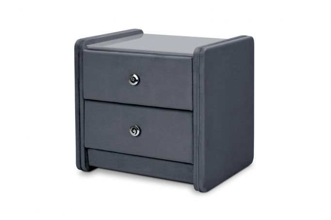 Тумба "Мягкая" велюр серый