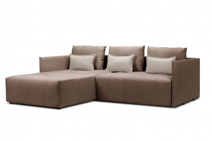 Угловой диван-кровать "Чилетти" велюр какао