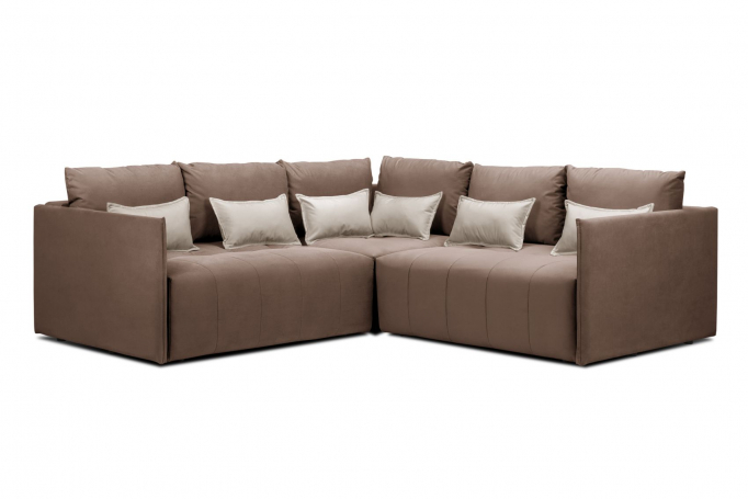 Угловой диван-кровать "Чилетти" Long (Лонг), велюр какао